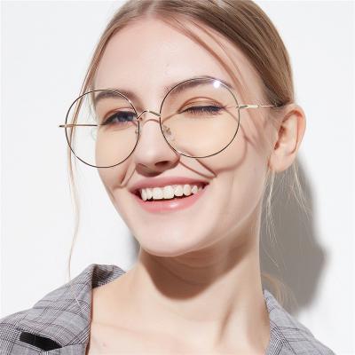 China Fashion Sunglasses Oversized Round Glass Frame For Women&Men Unisex Metal Clear Retro Len Glasses Optical Spectacle Glasses Glasses for sale