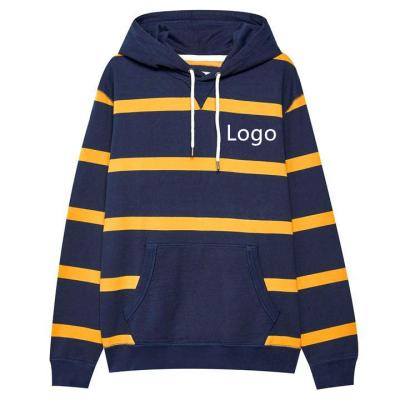 China French Custom Hoodie Autumn Winter Urban OEM Logo Pullover Long Sleeve Stripe Terry Oversize Anti-pilling New Stripe 2022 High Quality for sale