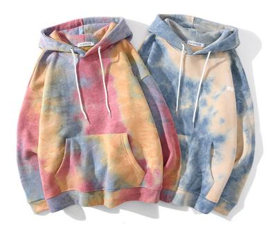 China Wholesale Custom Garment Anti-pilling Dye High Quality Cotton Pull Over Oversized Hoodie Unisex Street Wear Cotton Tie Dye Tie Dye Hoodies for sale