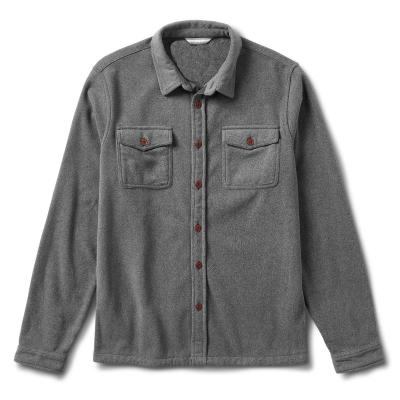 China Breathable Custom Make Mens Long Sleeve Micro Fleece Button Shirt Anorak Jacket for sale