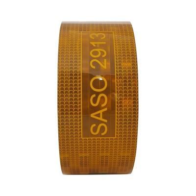 China Yellow Metallized Saudi Arabia SASO 2913 Reflective Tape For Vehicle Truck for sale