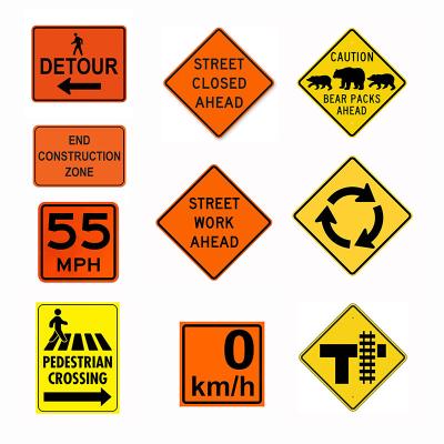 China Custom Pedestrain Detour Road Closed Construction Warning Reflective Traffic Signs for sale