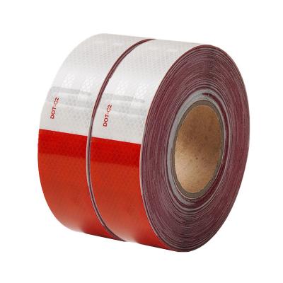 China Waterproof Reflective Tape DOT-C2 Red And White Adhesive Conspicuity Tape For Trailer Outdoor Cars Trucks for sale