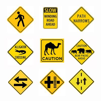 China Custom Australian Animal Deer Camel Kangaroo Crossing Reflective Caution Sign Board for sale