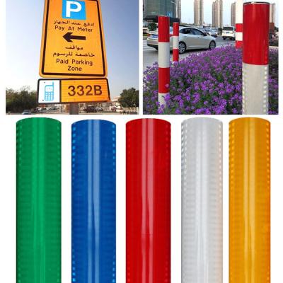 China Outdoor High Visible Reflect LU Sheeting PET Self Adhesive Reflective For Traffic Safety Facilities for sale