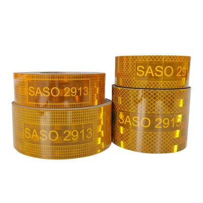 China SASO  2913 Reflective Tape 4inch Metal Yellow Red White Reflective Reflective Tape for sale