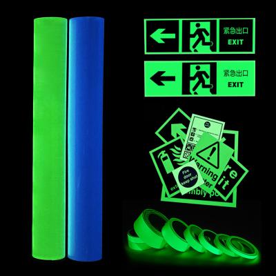 China Digital Inkjet Printing Glow In The Dark Film Paper Self Adhesive For IMO Exit Safety Signs for sale