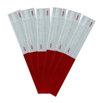 China Red And White Conspicuity Marking DOT-C2 Self-Adhesive Reflective Tape Strips for sale