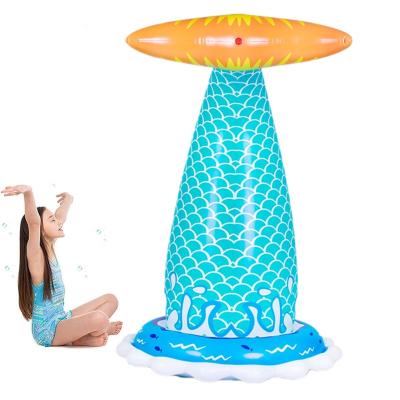 중국 LC Huge Inflatable Mermaid Tail Sprinkler | Premium Thick Eco-Friendly PVC | Sprays Water from Tail | 6' 판매용