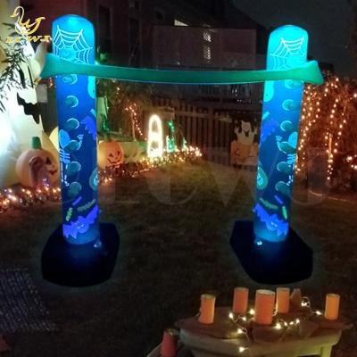 China LC Backyard Games Indoor Holiday Fun Luminous Halloween Decor Inflatable Limbo Game With LED Light For Adults And Family for sale