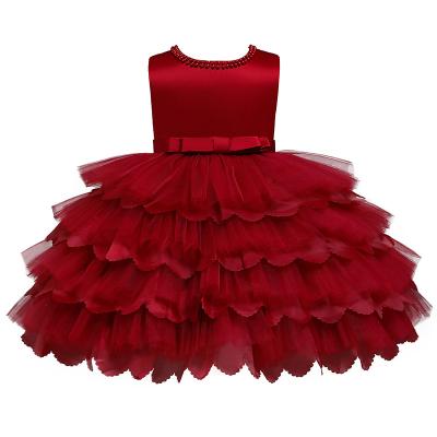 China 2021 New Anti-wrinkle Amazon Multi-tier Cake Pompous Dress Children's Dress For First Birthday Party for sale