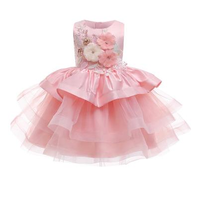 China 8103 New Sweet Girl's Summer Mesh Puff Skirt Multilayer Princess Dress for sale