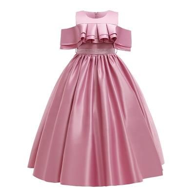 China 2058 Anti-wrinkle girls' flat-shouldered dresses in high-end fabrics prom dress long dress for sale