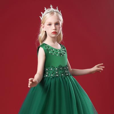 China Anti-wrinkle Flower Chinese Style Summer Girls Princess Dress with Bows for sale