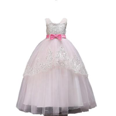 China Bridesmaids Girl's Sequined Lace Wedding Dress Princess Dress Up Elegant Birthday Party Dress 1381 for sale