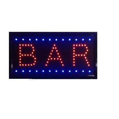 China PVC Frame + MDF Backboard Manufacturers High Quality BAR 12V Cocktail Office Flashing Led Sign Board For Hotel Store Cafe Bar Open Sign for sale