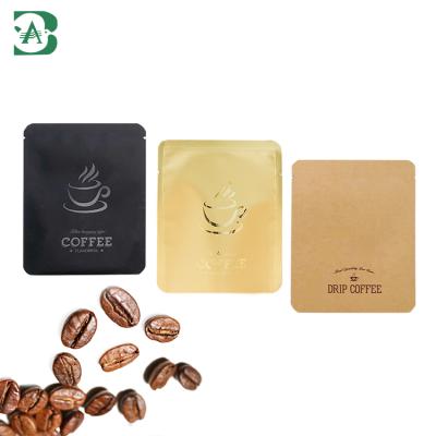 China Eco Friendly Moisture Proof Mylar Pouch Bag Gold Bags 4G Matte Drip Engraving Printing Colorful Soft Plastic Food Treat Coffee Sachet Packaging for sale