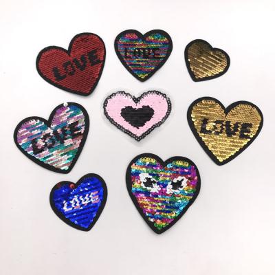 China Custom made ventralex evra ortha sequin patch handmade wholesale fashion knock down cute clothing heart patches applique hat patchespatch hats for sale