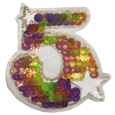 China custom 3D shape reversible sequins faded patch for sale