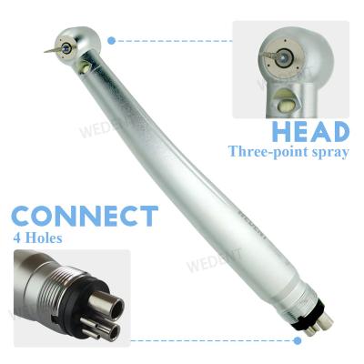 China Metal Factory direct surgical instruments LED high speed air turbine 3 water spray ceramic bearing Dental Equipment Handpiece for sale