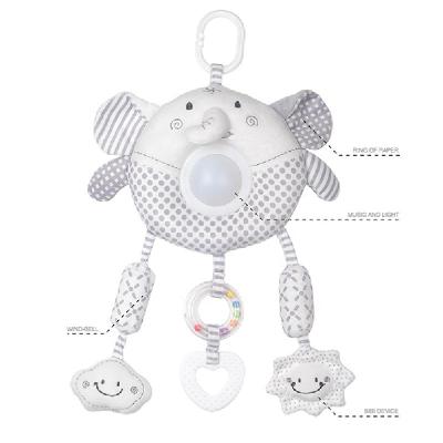 China Voice Customize Hanging Baby Hippo Plush Hanging Calming Toy With Sound Light for sale