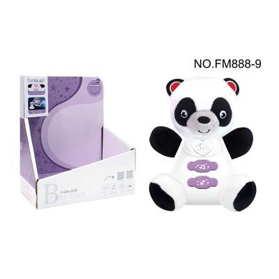 China Lovely Light Musical Plush Toy Baby Soft Plush Soothing Panda With Light for sale