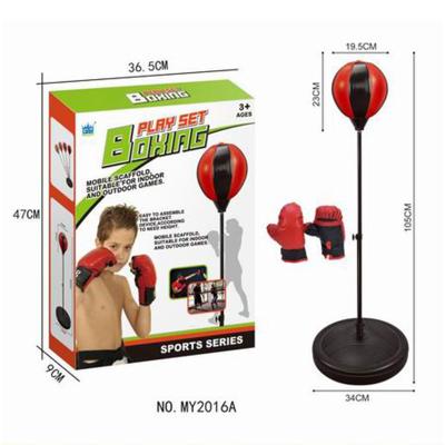 China Parent-child interaction vertical mobile boxing sandbag training boxing supplies can adjust the height of children's speed boxing ball for sale