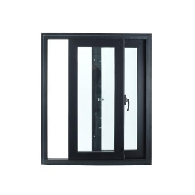 China Sliding Modern Simplicity Aluminum Tempered Glass Double Glazed Aluminum Sliding Windows Panel Profiles Hurricane Shutters For Windows for sale