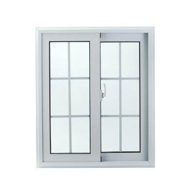 China Sliding High Quality Interior Office Basement Small Profile Updraft Break Aluminum Glass Windows And Sliding Hollow Door With Grate for sale