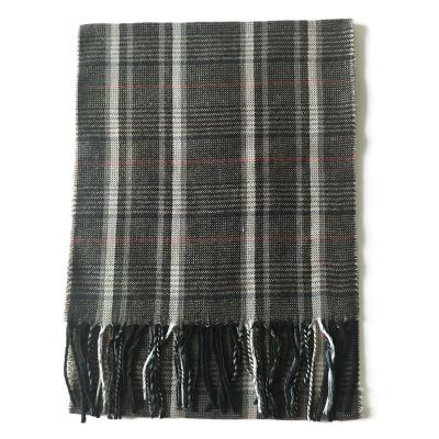 China Hot Promotion Chinese Men's Daily Life Factory Plaid Scarf Long With Tassel for sale