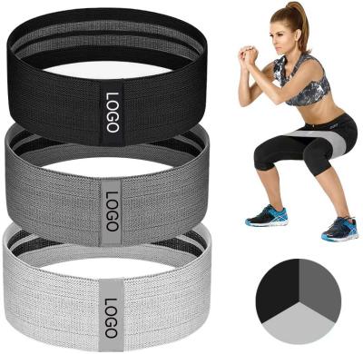 China Premium Durable/Portable Polyester Custom Black Latex Fabric Anti Slip Fishing Booty Bands For Exercise Fitness for sale