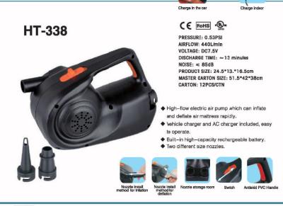 China HT-338 Rechargeable Electric Air Pump In Camping & outdoor for sale