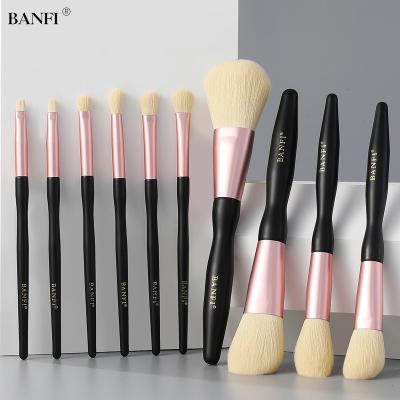 China High Quality Super Soft Nylon Smudge Brush BANFI 10PCS Hair Makeup Set Brushes With Paper Box Eyeshadow Hide Makeup Brush for sale