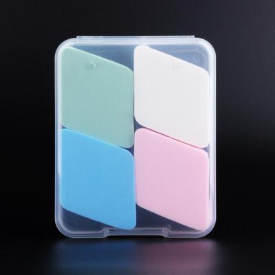 China Washable Cheap Washable Rhombus 4pcs Latex Shape Diamond Shape Diamond Banfi Cosmetic Puff In PVC Case for sale