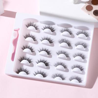 China Long 25mm natural banfi good quality messy false eyelash 10 pairs curl synthetic hair eyelashes drop shipping for sale