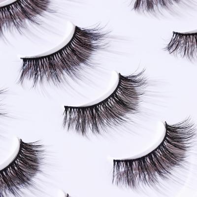 China Banfi thick 8 pairs good quality 5D long natural curel false eyelash handmade drop shipping for sale