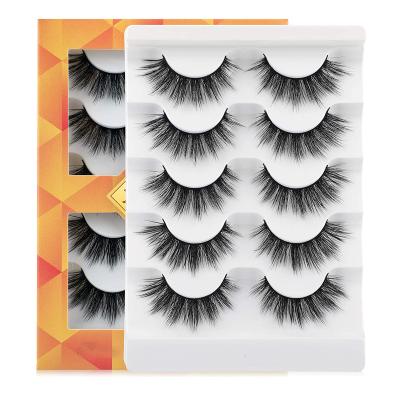 China Natural Mink Fluffy Fluffy Faux Mink Strip Eyelashes Lashes 3D 5d Pack Banfi Natural Soft Handmade Private Eyelashes 25mm Labefalse 5 Pairs for sale