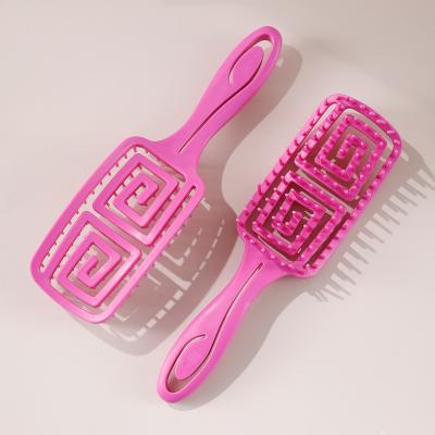 China Cheapest Salon Banfi Yiwu Square Comb Rose Red Detangling Hair Brush Massaging Combs Detangler Hair Brush For Daily Hair Care for sale