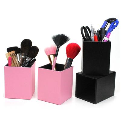 China Wholesale Durable Empty Professional Lady Fashion Banfi Brush Case PU Makeup Brush Cup Holder Cosmetic Case With Lid for sale