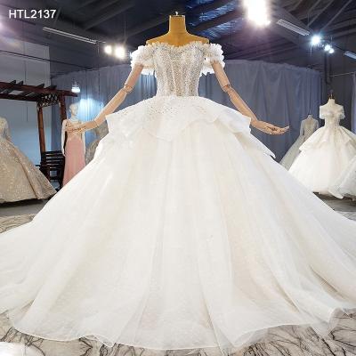 China Luxury Breathable Jancember HTL2137 Off The Shoulder Long Gown Wedding Dresses Bridal Dress for sale