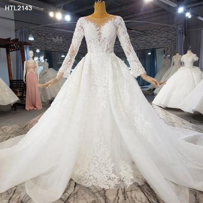 China Jancember HTL2143 Breathable White Mermaid Overskirt Wedding Dress Detachable Bridal Gowns for sale