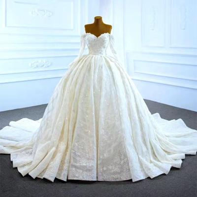 China Breathable Jancember RSM67224 High Quality Sewing Long Sleeves Wedding Dress Wedding Dress for sale