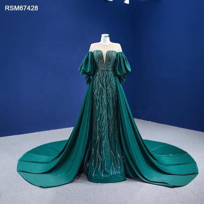 China Jancember RSM67428 Anti-static Elegant Green Sequins Plus Size Bridal Gown Mermaid Wedding Dresses for sale