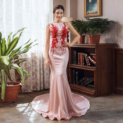 China Jancember RSM66642 Anti-Static Satin Nightgown Long Embroidered Girl Dresses Mermaid Satin Wedding Dresses for sale