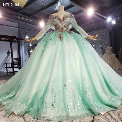 China Latest Jancember HTL2194 Breathable Design Plus Size Elegant Green Women Party Evening Dresses for sale