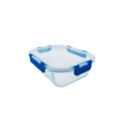 China Various Size High Quality Microwavable Leakproof Storage Vacuum Borosilicate Glass Food Container for sale