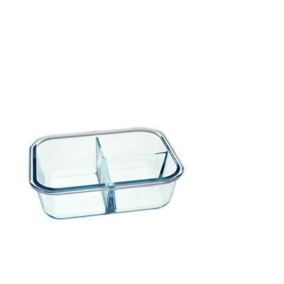 China Split Box Microwavable Lunch Lid Glass Containers Plastic Disposable Food Disposable for sale