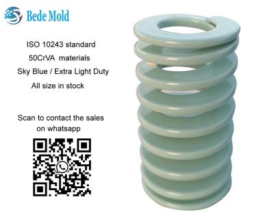 China Extre Light Load Mold Spring ISO10243 Standard 50CrVA materials light green color for sale