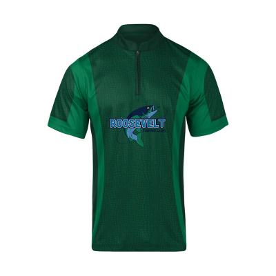 China New Arrival Cheap Mens 100% Polyester UPF 50 Short Sleeve Antibacterial Team Design Fishing Jersey for sale