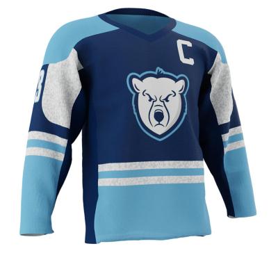 China Wholesale Custom Sublimation Printed Blank Uniform Breathable Soft Quick Dry Ice Hockey Team Hockey Jersey Light Weight Top Sale for sale